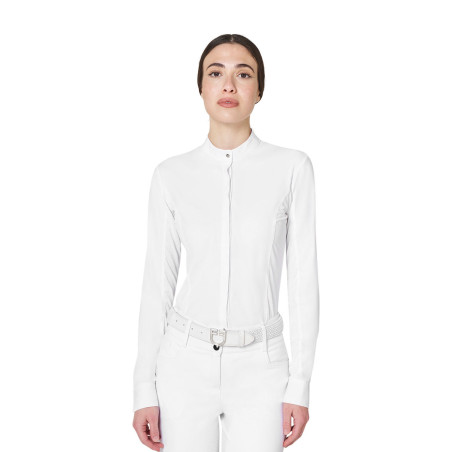 Polo concorso donna a camicia con inserti in mesh Equestro