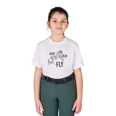 T-shirt bambina Keep Calm & Fly in cotone Equestro bambino