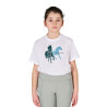 T-shirt bambino in cotone traspirante Equestro - Bianco