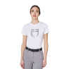 T-shirt donna con logo in lamina Equestro - Bianco / argento