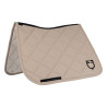 Sottosella da dressage con trapuntatura a rombi e logo ricamato Equestro - Cobblestone / nero