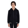 Felpa unisex bambini con cappuccio e zip frontale Equestro - Nero / nero