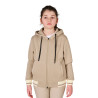 Felpa unisex bambini con cappuccio e zip frontale Equestro - Ciottolato / bianco antico