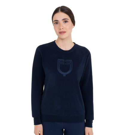 Felpa donna girocollo in pile Equestro