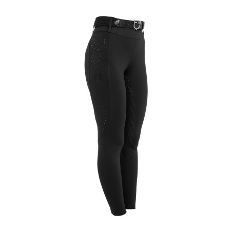 Leggings donna vita alta con passanti e strass Equestro