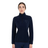 Felpa donna collo alto in pile con zip a 3/4 Equestro - Blazer marine