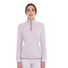 Felpa donna collo alto in pile con zip a 3/4 Equestro - Viola feltrato