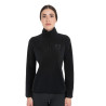 Felpa donna collo alto in pile con zip a 3/4 Equestro - Nero