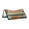 Contoured Saddle PAD With Woolen Blanket 34X36 Platinum Pro - Verde / marrone / bianco