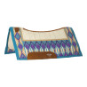 Contoured Saddle PAD With Woolen Blanket 34X36 Platinum Pro - Blu / viola / bianco antico