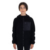 Felpa bambini unisex in pile teddy con zip e cappuccio Equestro - Nero / nero
