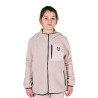 Felpa bambini unisex in pile teddy con zip e cappuccio Equestro - Viola feltrato / nero