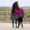 Coperta da esterno Imperial Riding Limited 100 g con collo - Lampone / grigio