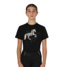 T-shirt bambina Keep Calm & Fly in cotone Equestro bambino - Nero