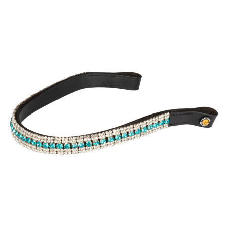 Frontalino Blue Crystal in pelle Equestro