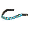 Frontalino Blue Jets Crystal in cuoio Equestro - Getti blu
