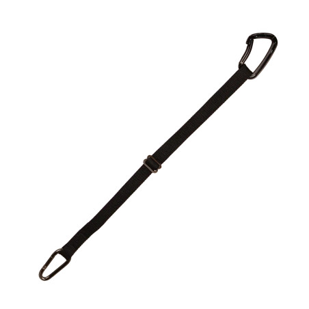 Lunga da van e attacco incrociato staccabile con moschettone in alluminio nero 120 cm