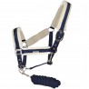 Set cavezza e longhina Velta Flags & Cup - Blu navy