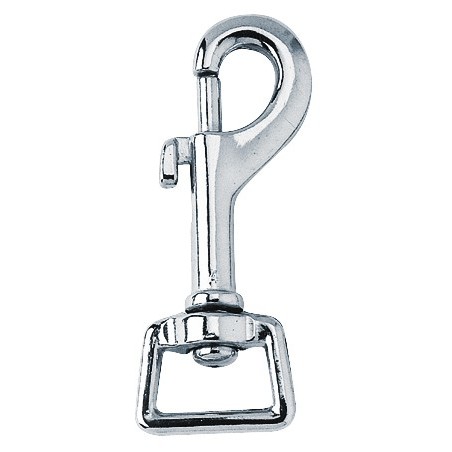 Moschettone ad anello 20 mm quadrato acciaio nichelato