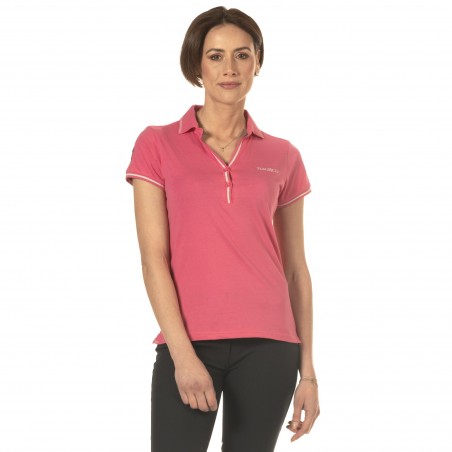 Polo da donna rosa Flags & Cup