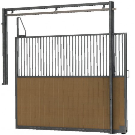 Separazione per box scorrevole con inferriata e base in legno 3 m La Gée