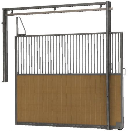 Separazione scorrevole per box con grata e base in legno 3,5 m La Gée