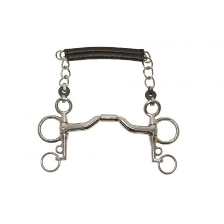 Morso pelham Metalab Elite curvo con passaggio per la lingua