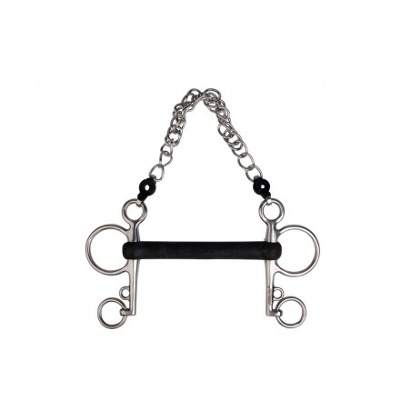 Filet Pelham Metalab in gomma rigida dritta