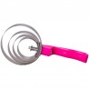 Curry comb metallica rotonda con manico Imperial Riding - Rosa neon