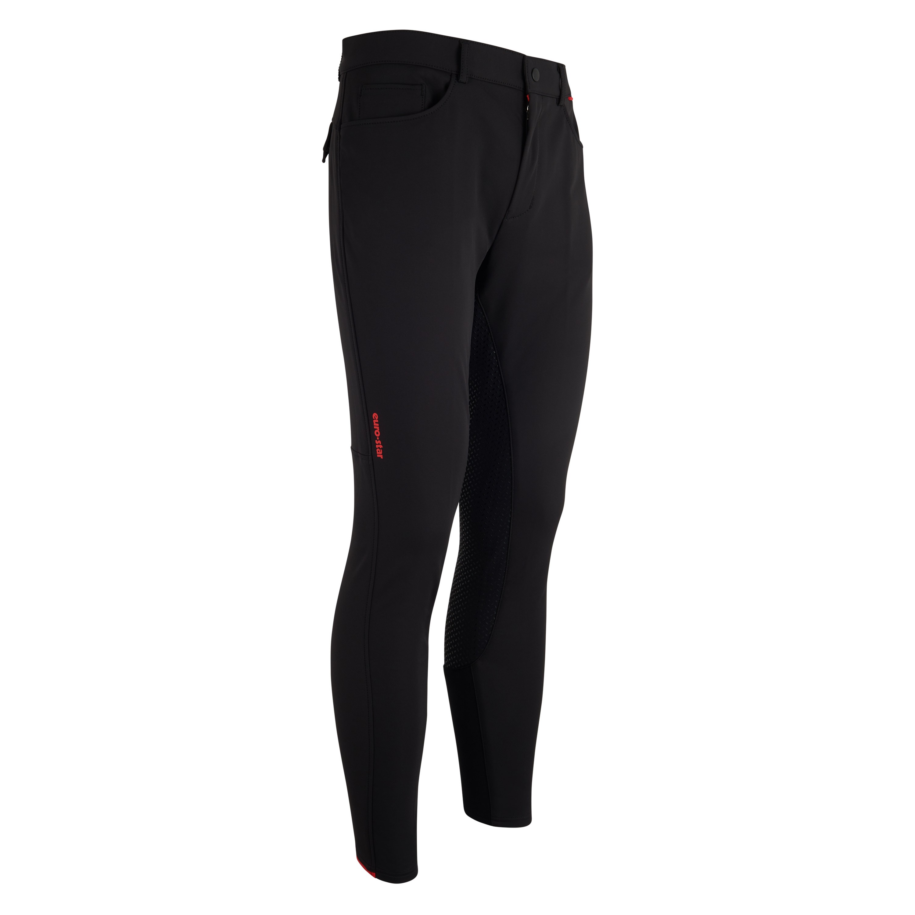 Pantaloni da equitazione Euro-Star Acer FullGrip uomo Meteorite Nero