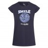 T-shirt Imperial Riding Smiley Fiori - Blu navy