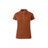 Polo Amy in cotone elasticizzato a maniche corte da donna Horze - Tabacco