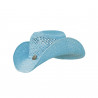 Cappello da cowgirl colorato in paglia Tombstone - Azzurro cielo