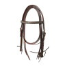 Briglia western Lakota Silver Wire con redini - Marrone