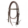 Briglia western Lakota Silver Wire con redini - Marrone
