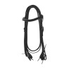 Briglia western Lakota con fiori e redini - Nero