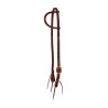 Briglia western 1 orecchio Pool's cuoio oliato cuoio tondo fibbia in ottone - Marrone