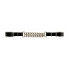 Bracciale in cuoio Lakota con doppia catena - Nero
