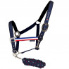 Set cavezza e lunghina France Collection Flags & Cup - Blu navy