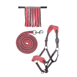Set cavezza HKM con moschettone e frange staccabili