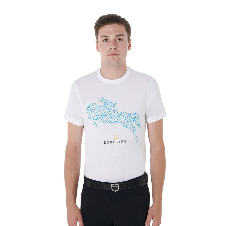 T-shirt in cotone Equestro da uomo taglio slim con stampa Jump T-shirt in cotone Equestro da uomo taglio slim con stampa Jump