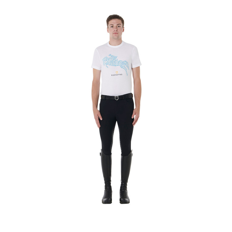 T-shirt in cotone Equestro da uomo taglio slim con stampa Jump T-shirt in cotone Equestro da uomo taglio slim con stampa Jump