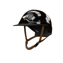 Casco Flex-on Armet nero visiera Mista Star Sottogola marrone