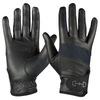Guanti in pelle e mesh da donna Horze Nero