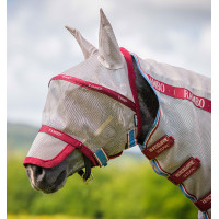 Maschera antimosche Horseware Rambo Plus Ciliegia / pesca / blu