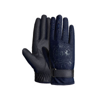 Guanti da equitazione B Vertigo Laia da donna con logo stampato Blu marino scuro