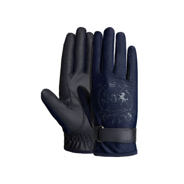 Guanti da equitazione B Vertigo Laia da donna con logo stampato Blu marino scuro
