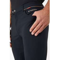 Pantaloni da equitazione uomo con grip integrale B Vertigo Damien Grigio antracite scuro
