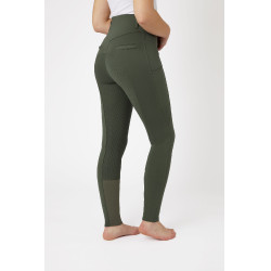Pantaloni con grip integrale per tutte le stagioni Horze Mira Verde scarabeo