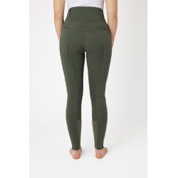 Pantaloni con grip integrale per tutte le stagioni Horze Mira Verde scarabeo